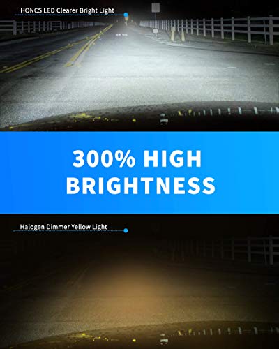 HONCS 9005 H11 LED Headlight Bulbs High Low Beam Combo, 300% Brighter HB3 High Beam H8 Low Beam Conversion Kits, 6500K Cool White, IP67 Waterproof