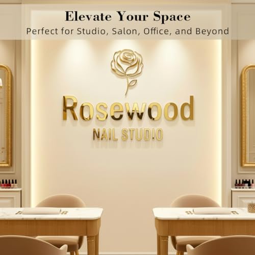 Image of Custom Acrylic Logo Sign with 3D Laser Cut Letters | Commercial signage, nail studio, spa, office, reception area, premium craftsmanship, custom branding