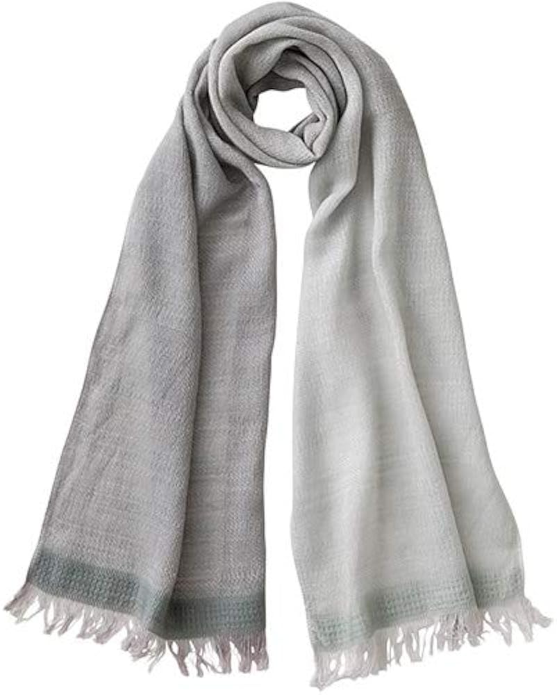 Amazon | [天然草木染] レディース ささら織ウールコットンマフラー