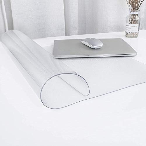 Oterri Clear Writing Desk Pad, Heat Resistant Waterproof PVC Desk Cover Protector, Table Pad Mat with Round Edge for Laptop Computer Office/Home (60 x 43 cm)
