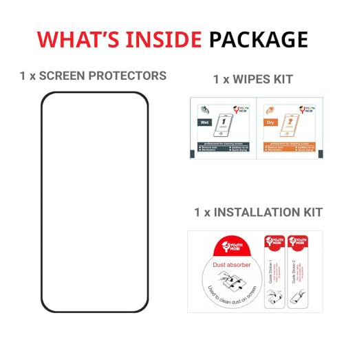 YOUTH MOBI Tempered Glass Screen Protector Compatible for Motorola Moto G34 5G, Motorola Moto G45 5G (6.5 Inch) with Edge to Edge Coverage and Easy Self Installation Kit | Black 5 41tsmFPfqBL