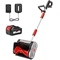EWORK Electric Snow Shovel Cordless, 20V 11'' Lightweight Electric Snow Blower Shovel, with Adjustable Front Handle, Max 20FT Throwing Distance, Snow Thrower for Driveway, Deck, Patio & Steps