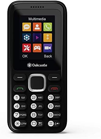 Oakcastle F100 Basic Mobile Phone | Unlocked, SIM Free, Bluetooth Enabled, Rechargeable 7-day Battery Life | Dual SIM & Micro SD Card Slot | Media and Games | Lightweight and Durable Pay As You Go
