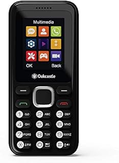 Oakcastle F100 Basic Mobile Phone | Unlocked, SIM Free, Bluetooth Enabled, Rechargeable 7-day Battery Life | Dual SIM & Micro SD Card Slot | Media and Games | Lightweight and Durable Pay As You Go