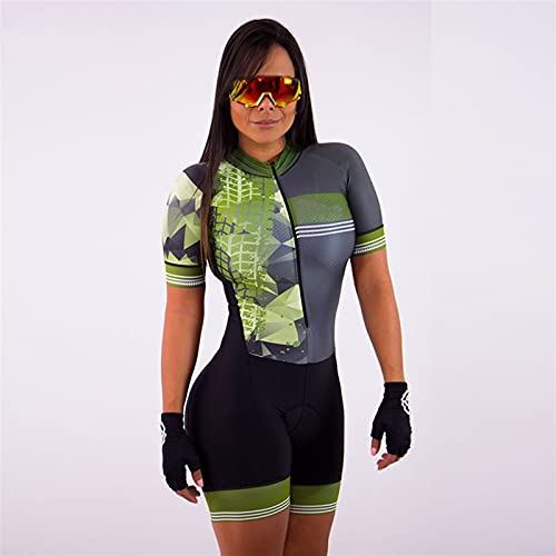 DFKE Triatlón de Mujer Traje de Piel de Ciclismo Traje Traje Sudadera Mono (Color : 2, Size : Large) Cover