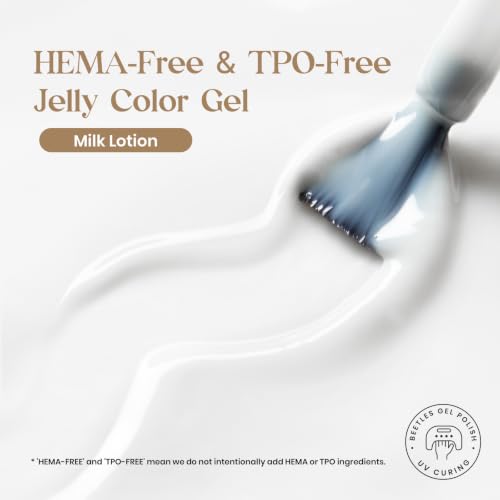 Image of Beetles Milky White Gel Nail Polish, Milk Lotion15ml Nude Jelly Nail Color