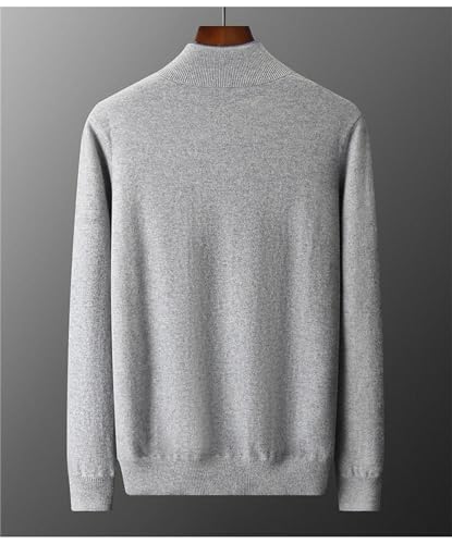 Men's Winter Cashmere Sweaters High Stretch Knitted Soft Warm Loose Turtleneck Zipper Sweater4