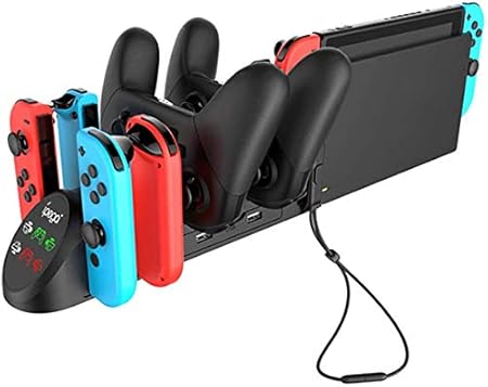 Amazon Co Jp Gooing 多機能 6台同時急速充電 Nintendo Switch スイッチ 6in1 充電スタンド Joy Con ジョイコン 4台 プロコン 2台 過電流保護 収納一体型 6in1 ブラック 家電 カメラ