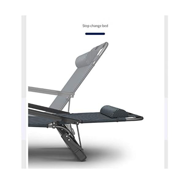 Lounge Chair, Garden Chair, Deck Deck Chair, Zero Gravity Outdoor Chair, Metal Shelf - Black - Image 6