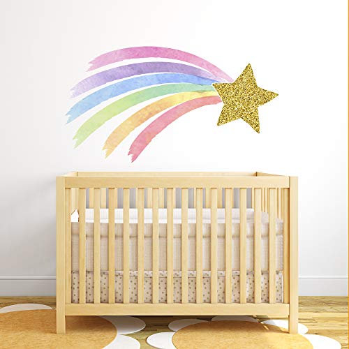 Vinilo Decorativo Unicornio Acuarela Arcoíris 32x18 in miniatura 2