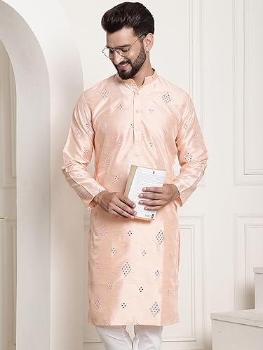 Image of SOJANYA (Since 1958 Men's Silk Blend Designer Long Kurta