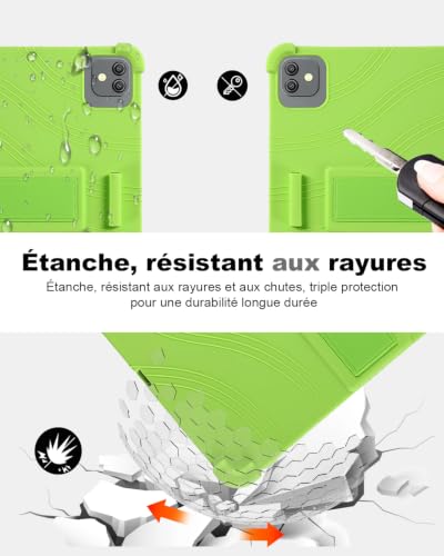 Coque Blackview Link 8 en silicone vert Powfix avec stylet tactile - 3