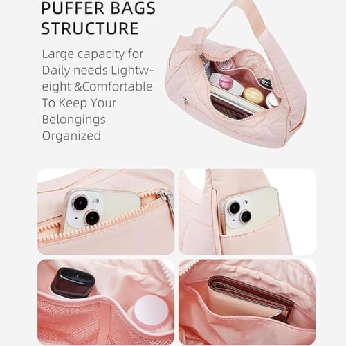 Bloomr Bag, 2025 New Puffer Crescent Bag, Waterproof Fluffy Nylon Quilted Shoulder, Adjustable Shoulder Strap4