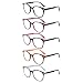 Kerecsen 5 Pairs Retro Round Frame Reading Glasses Spring Hinge Large Readers (5 Pack Mix Color, 2.00)