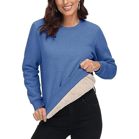 MAGCOMSEN Women's Sherpa Lined Pullover Sweatshirt Cover