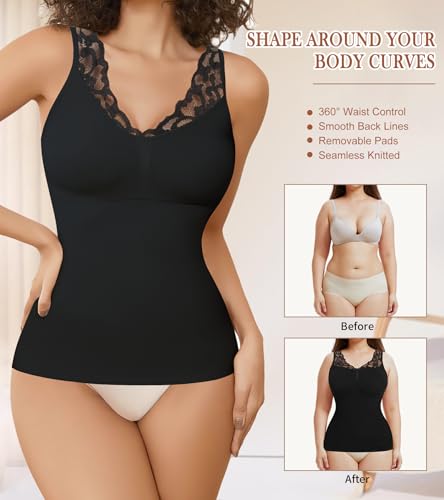 Image of Compression Tank Tops Shapewear For Women Slimming Camisole Tummy Control Tube Tops Body Shaper