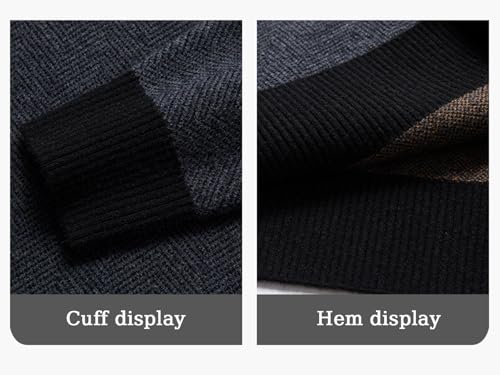 Mens Quarter Zip Pullover Sweater Wool Blend Mock Neck Long Sleeve Casual Knitted Sweaters4