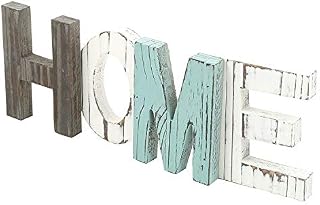 Freeas Wood HOME Decorative Sign, Standing Cutout Word Decor, Multicolor, 16.9" W x 5.9" H x 0.8" D