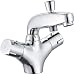 Edouard Rousseau - Mitigeur Thermostatique Bain-Douche Volga 2 - Remplissage Rapide, Sécurité Anti-Brûlure, Bouton Éco-Stop - 168 (Hauteur) x 134 (Saillie) mm - Chromé
