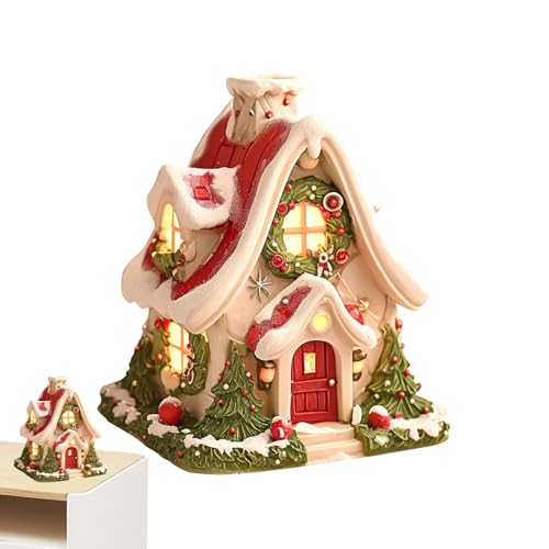 Burner Di Incenso In Cabina - Resina 10x7x7cm | Burner Di Incenso Della Casa Del Villaggio Di Natale | Associazione Della Cabina Di Tronchi Porta Del Cono Per L'aromaterapia, Decorazioni Per Le Vacanz