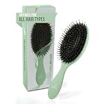Simply Hair Detangling Brush for Hair Extensions | Anti-Static Dual Bristle Design | Boar Bristle Hairbrush for Wet & Dry Hair Reduces Breakage & Knots | Ideal for All Hair Types Green Ombre