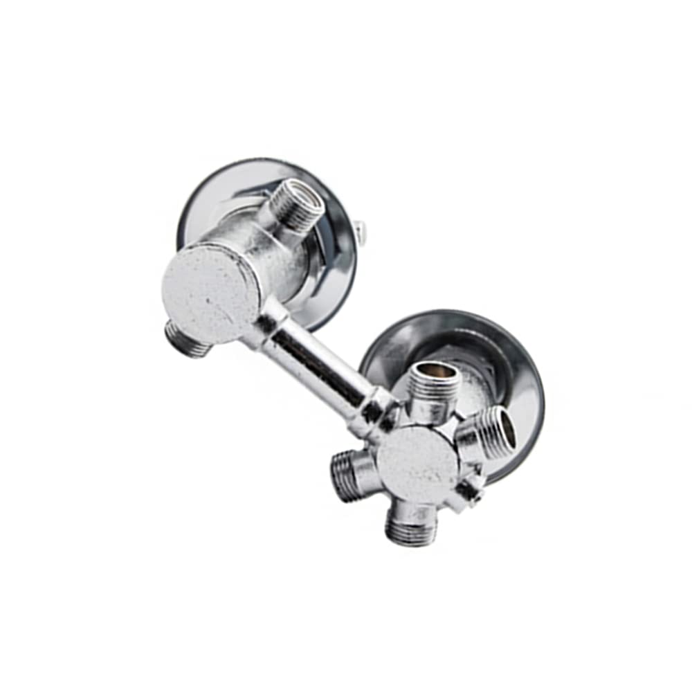 ZYCHSJXA Upgraded 4-Way Brass Shower Valve Mixer, Thermostatic Faucet with G1/2 Diverter, Dual Handle Control, Thickened Cartridge for Cabin, 10cm Output
