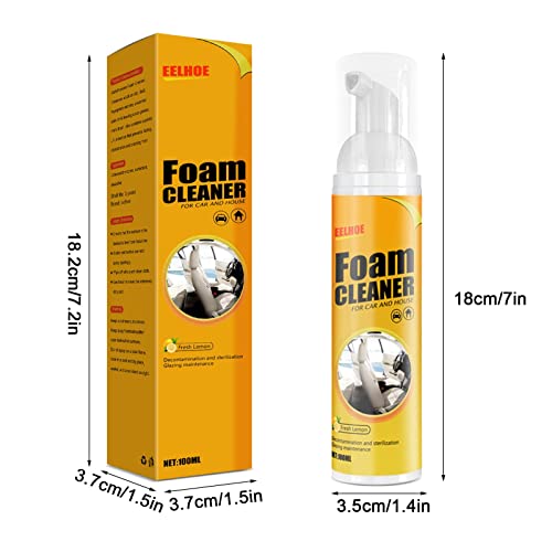 Multifunctional Car Foam Cleaner - Multipurpose Bubble Cleaner Sprays, Lemon Flavor and UV Protectio