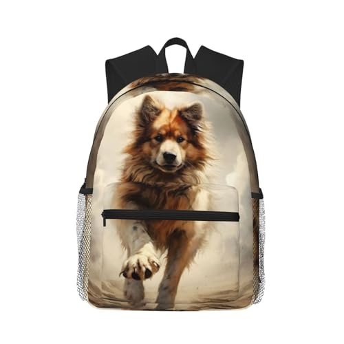 Sac à dos polyvalent pour voyage, sport, plage, sac à dos décontracté avec empreintes de pattes de chien