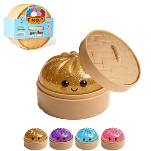 EAZZ Dumpling Squishy Mystery Box, Mini Glitter Slow Rising Stress Balls, Solid TPR Fidget Sensory Toy Set for Anxiety Relief, Quiet ADHD Focus Helper for Office Home School(1PCS)
