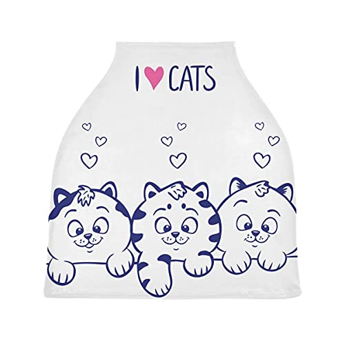 漫画かわいい猫ベビーカーシートカバーキャノピー伸縮性看護カバー幼児用母乳の男の子の女の子のための通気性防風冬のスカーフ