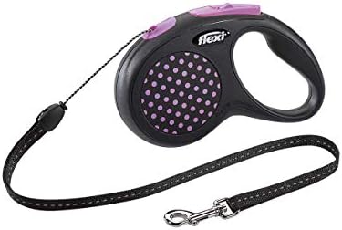 FLEXI Retractable Flexible Dog Lead Leash Pink Dot - Small - 12kg - 5M (16')