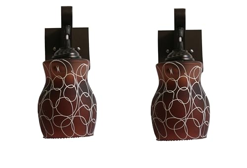 Image of Modern Decorative Designer Wall Light Industries for Living Room, Bedroom, Bedside, and Decorative Lighting Indoor Use, Bulb Not Included (Brown Barel, 2)