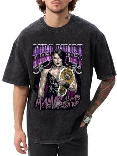 Men Rhea Wrestling Sport Ripley T-Shirt Oversized Crewneck Tee Drop Shoulder Loose Shirt Wrestling Fans Shirts Women