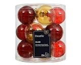 Kaemingk Weihnachtskugeln Glas 6cm 15 Stück   glänzend & transparent   Christbaumkugeln Weihnachtsbaumkugeln für Weihnachten   Christbaumschmuck & Weihnachtsbaumschmuck   Rot Gold transparent Mix