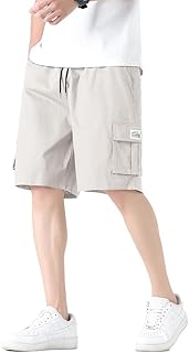 カーゴパンツ ショートパンツ メンズ ハーフパンツ 綿100% 6つポケット 5分丈 ゆったり 無地 短パン 半ズボン 通気速乾 調整紐 おしゃれ 春夏