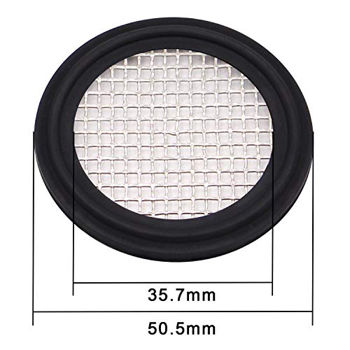 Image of DERNORD 1.5 inch FKM Sanitary Gasket w /Stainless Screen - Tri Clamp Clover (Pack of 2) (10 Mesh)