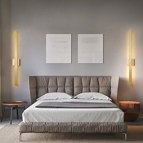 Craftthink Led Wall Sconces, Bar Flush Mount Wall Sconce Minimalist Metallic Led Great Room Wall Lighting In Gold, For Bedside Bedroom Indoor Doorway, Warm Light-31.5" Wide #TOP3