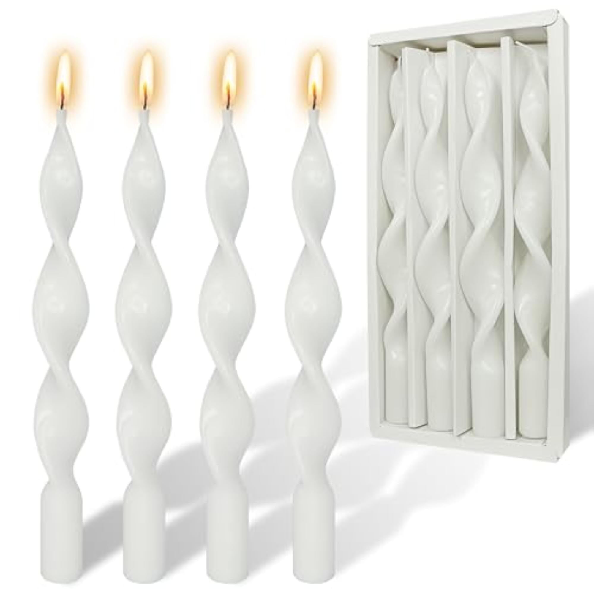 Twisted Candlesticks Tapered Candle Set - 4PCS