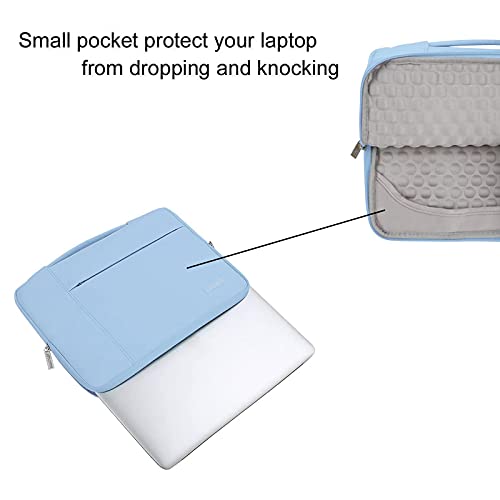 Image of MOSISO Laptop Case 13.3 inch, 13-13.3 inch Laptop Sleeve with Handle Compatible with MacBook Air /Pro 13 /Pro 14 M5 M4 M3 M2 M1,HP Dell ASUS Lenovo, Polyester Multifunctional Computer Bag, Air Blue