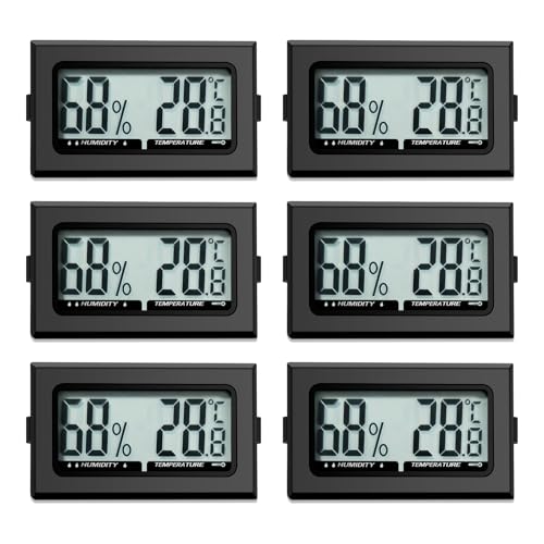 Digital Thermometer Innen Hygrometer Mini Hygrometer Thermometer Innen Reptilien Digitaler Hygrometer, für Büro, Küche, LCD-Thermometer Inkubator,...