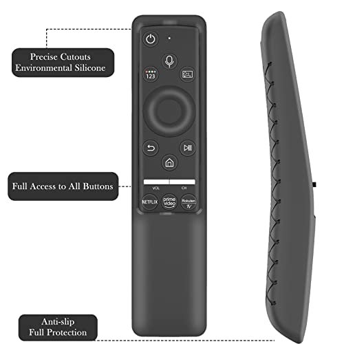 Image of Case Compatible with Samsung Smart TV Remote Controller BN59 Series, Light Weight Silicone Cover Protector Shockproof Anti-Slip Remote Skin Sleeve - Black