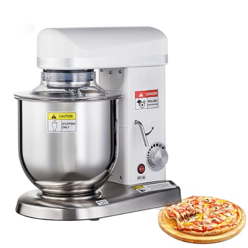 YIYIRAN Batidora eléctrica de pie 3 en 1, batidora Comercial de 5 litros con Bol de Acero Inoxidable, amasadora con Gancho para Masa y batidora para Pasteles de 3 velocidades, para Pan