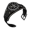 CooBES Compatible with Samsung Galaxy Watch 46mm/Gear S3 Frontier/Galaxy Watch 3 45mm/Classic Straps, 22mm Genuine Leather Cuff Band Replacement Bracelet with Steel Buckle for Men Women(22mm, Black) #3