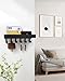 Key Holder Wall Mount Adhesive Magnetic - Hanging Key Hooks with Mail Organizer for Wallet House Accessories - Keys Hanger Rack with Shelf for RV Camper Entryway Door Home Living Room Decor Black