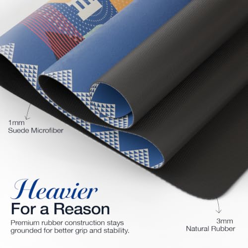 Image of Lifelong Suede & Natural Rubber Yoga Mat for Woman & Man | Non-Slip & Anti-Skid | 4mm Yoga Mat for Man |Exercise Mat for Yoga, Workout & Pilates | Gym Equipment for Home Workout | Free Carry Bag (Blue)