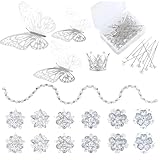 SOFPLATE Broches en Strass Argentées pour Travaux Manuels Broches de Bouquet de Fleurs av...