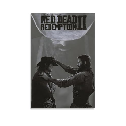 ATVIOX Red Dead Poster Redemption 2 Poster auf Leinwand ästhetische Wandkunst moderne Heimdekoration für Schlafzimmer Wohnzimmer 30 x 45 cm ungerahmter Stil