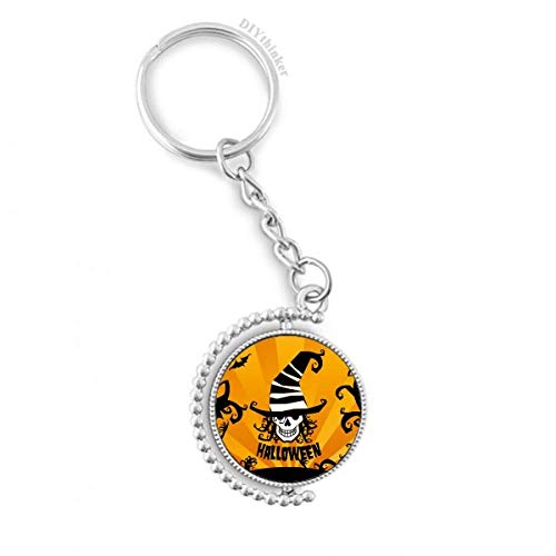 Llavero de calavera giratorio con anillo de acero y movimiento anti-enredos de 360 grados