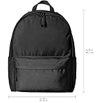 Amazon Basics Backpack for School, Study, Travel, Durable Classic Design, Book Bag, Black - Image 3