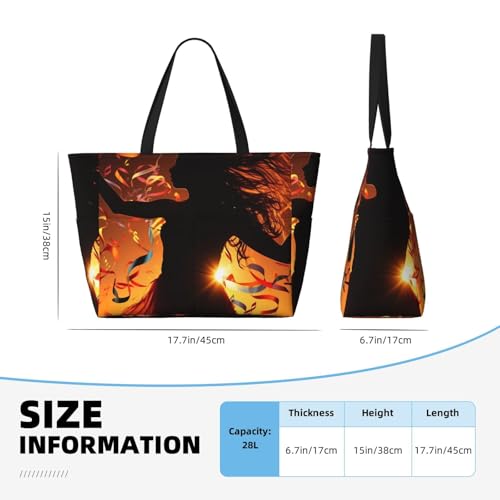 Beach Bags For Women Large Waterproof Sandproof Beach Tote Bag Lightweight Zipper Carry On Bag Dance Music Pool Bag For Gym Travel Vocation4